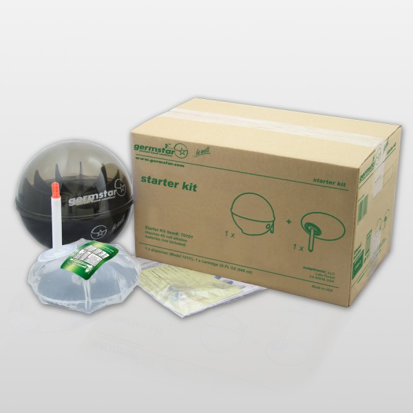 Germstar® Desinfektionsspender Starter Kit schwarz-anthrazit Citrus