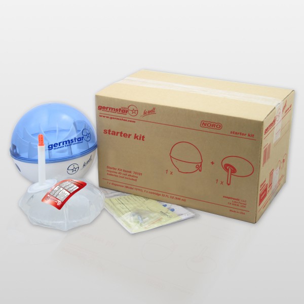 Germstar® Desinfektionsspender Starter Kit weiß-blau Noro