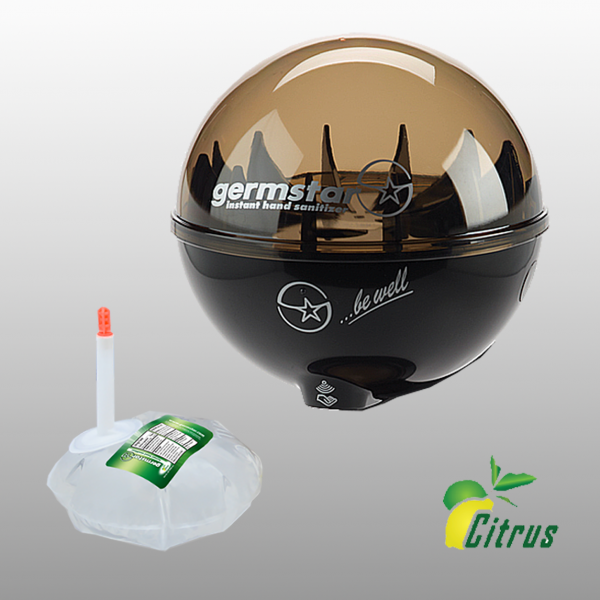 Germstar® Desinfektionsspender Starterkit schwarz-anthrazit Citrus