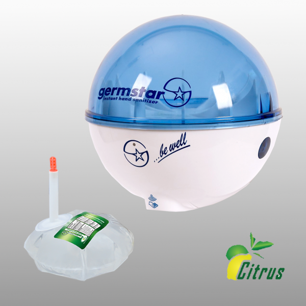 Germstar® Desinfektionsspender Starterkit weiß-blau Citrus