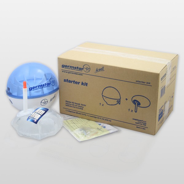 Germstar® Desinfektionsspender Starter Kit weiß-blau Original