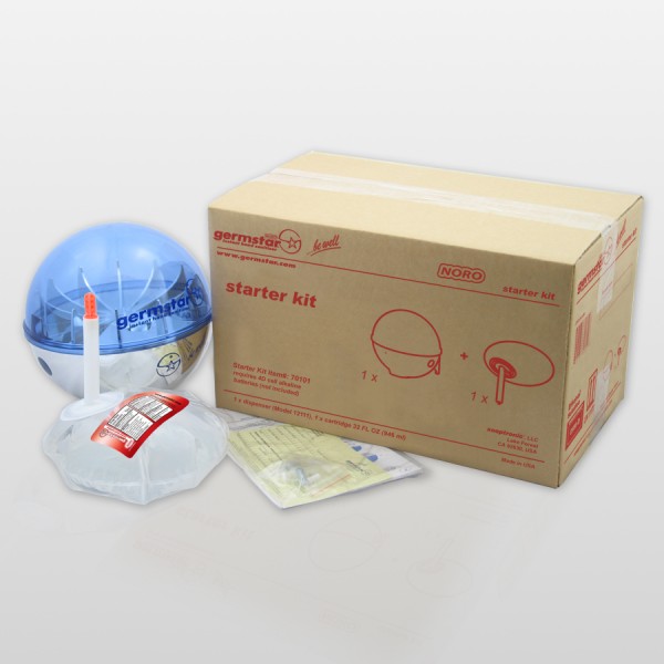Germstar® Desinfektionsspender Starter Kit chrom-blau Noro