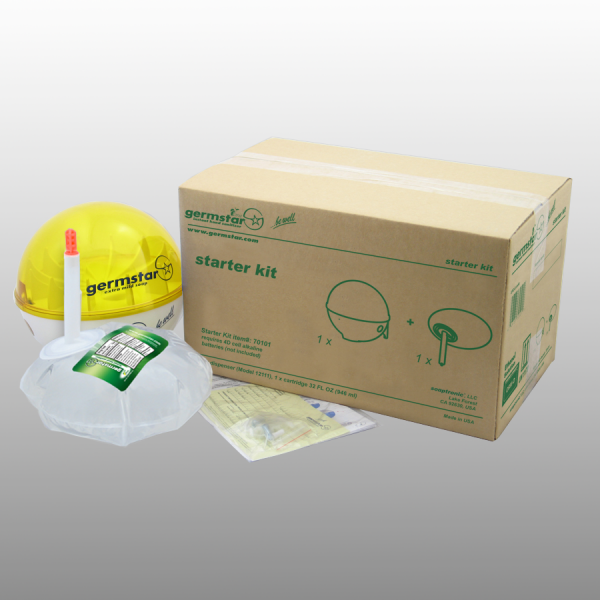 Germstar® Desinfektionsspender Starter Kit weiß-gelb Citrus