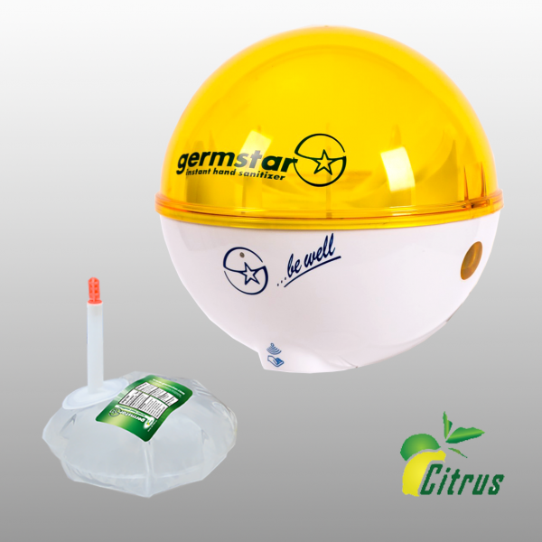 Germstar® Desinfektionsspender Starterkit weiß-gelb Citrus