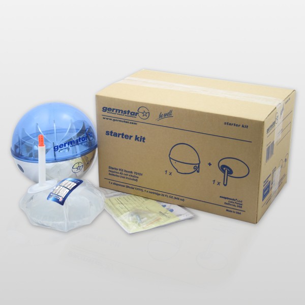 Germstar® Desinfektionsspender Starter Kit chrom-blau Original