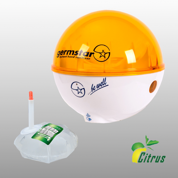 Germstar® Desinfektionsspender Starterkit weiß-orange Citrus