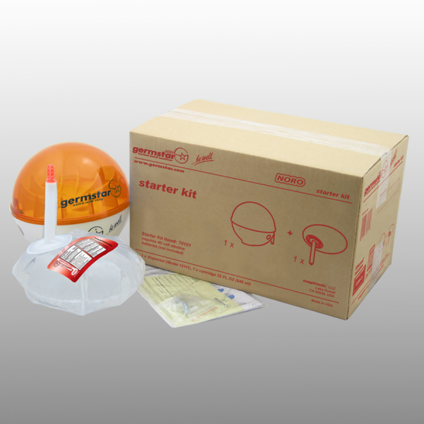 Germstar® Desinfektionsspender Starter Kit weiß-orange Noro